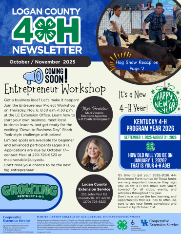 first page of 4-H newsletter