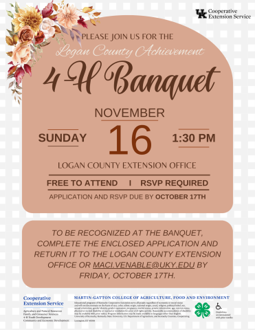 4-h banquet invite